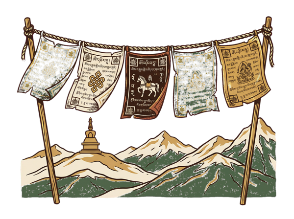 Illustration of Prayer Flag