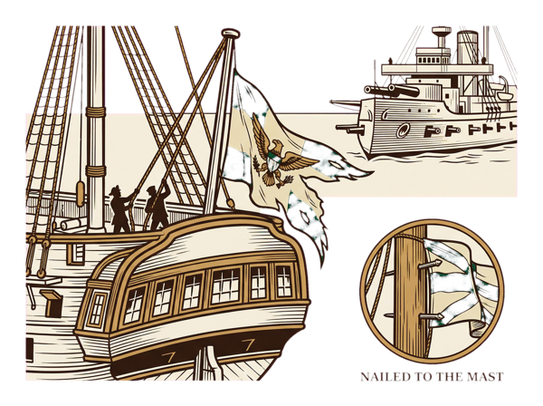 Illustration of Striking the Colours