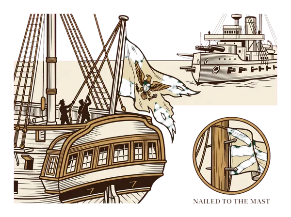 Illustration of Striking the Colours